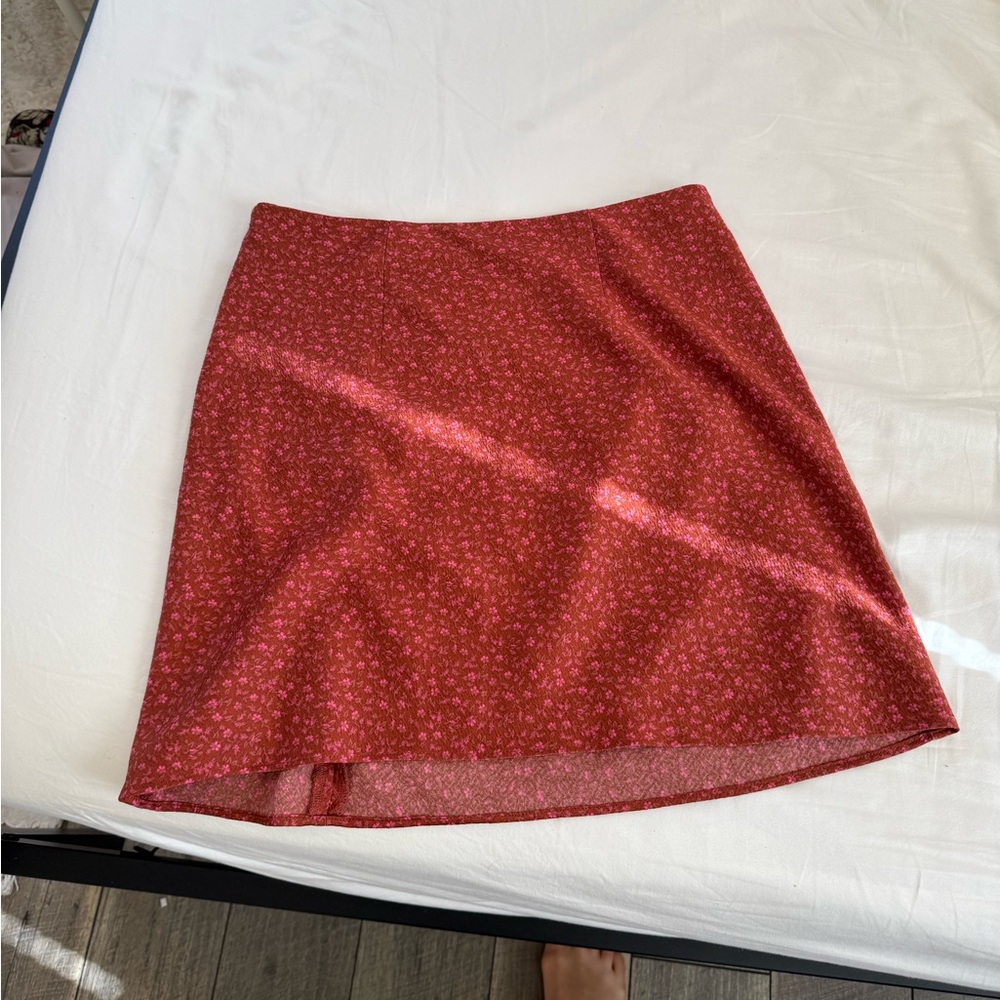 Madewell Red A-Line Mini Skirt